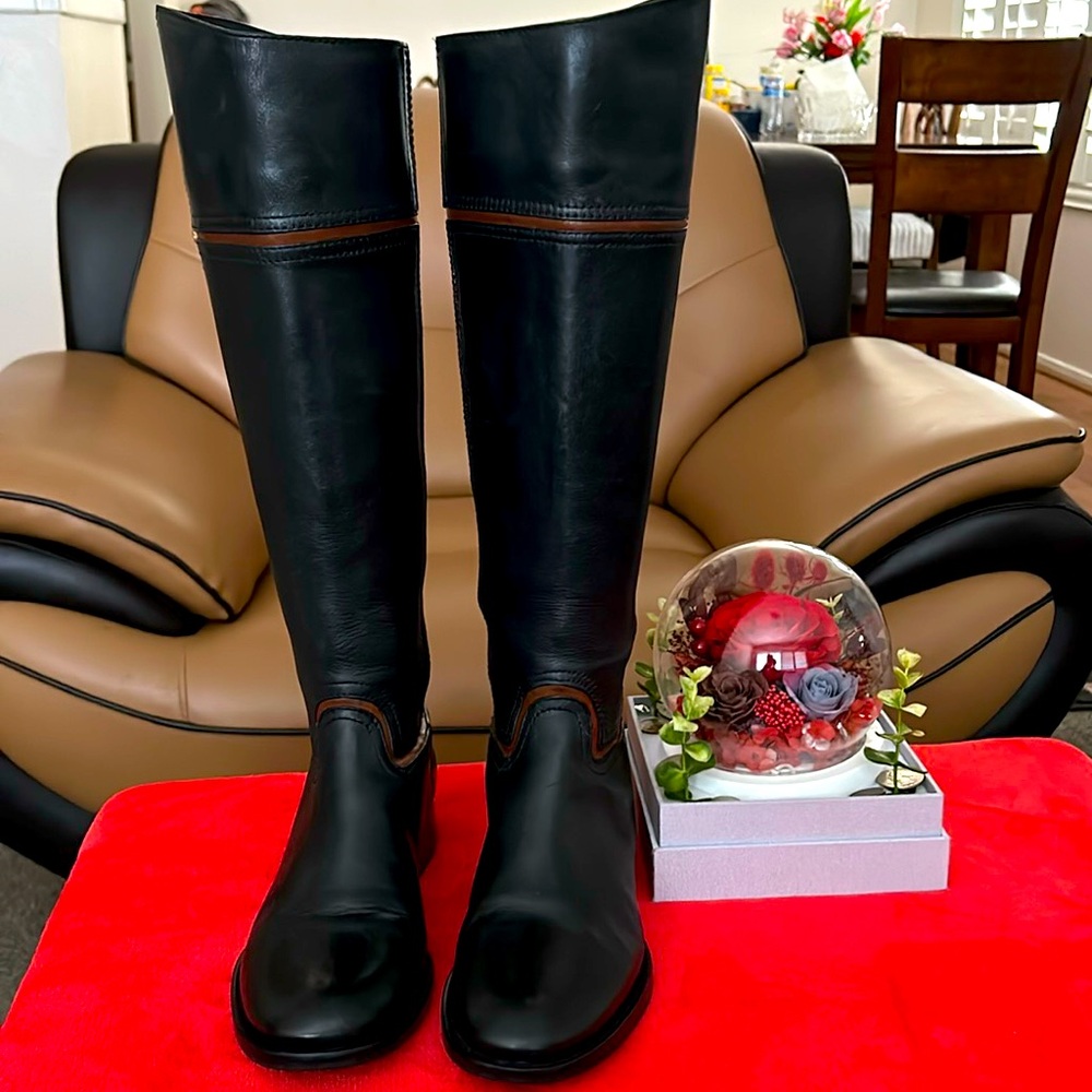 TORY BURCH OVER THE KNEE ZIP UP BOOTS